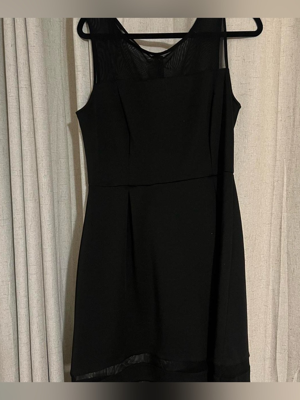 Enfocus Studio Black Sleeveless Midi Dress with Sheer Yoke